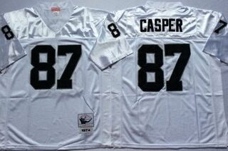 Mitchell And Ness Raiders #87 casper white Throwback Stitched NFL Jersey