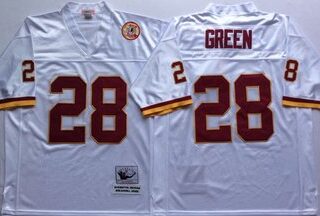 Mitchell And Ness Redskins #28 Darrell Green white Throwback Stitched NFL Jersey