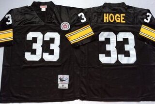 Mitchell And Ness Steelers #33 Merril Hoge Black Throwback Stitched NFL Jersey