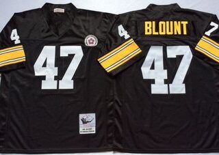 Mitchell And Ness Steelers #47 Mel Blount Black Throwback Stitched NFL Jersey