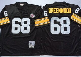 Mitchell And Ness Steelers #68 L.C. Greenwood Black Throwback Stitched NFL Jersey
