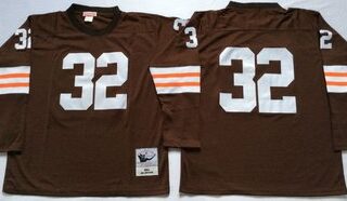 Mitchell And Ness browns #32 Jim Brown Brown Throwback Stitched NFL Jersey