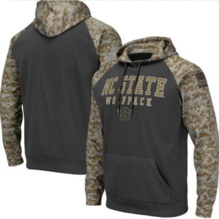 NC State Wolfpack Gray Camo Men's Pullover Hoodie