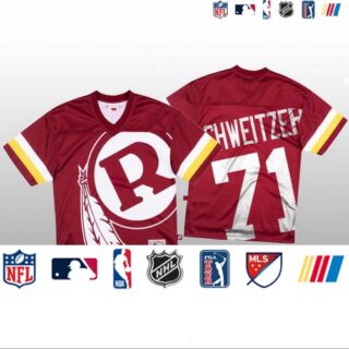 NFL Washington Redskins #71 Wes Schweitzer Red Men's Mitchell & Nell Big Face Fashion Limited NFL Jersey