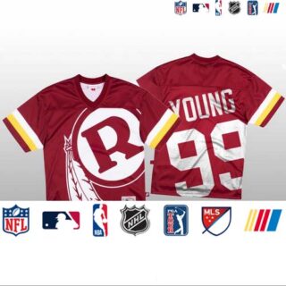 NFL Washington Redskins #99 Chase Young Red Men's Mitchell & Nell Big Face Fashion Limited NFL Jersey