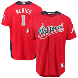 National League 1 Ozzie Albies Red 2018 MLB All-Star Game Home Run Derby Jersey