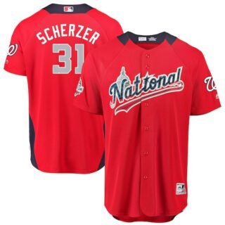National League 31 Max Scherzer Red 2018 MLB All-Star Game Home Run Derby Jersey