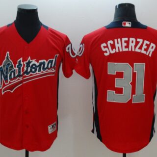 National League 31 Max Scherzer Red 2018 MLB All-Star Game Home Run Derby Jersey