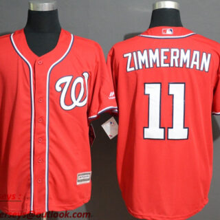 Nationals 11 Ryan Zimmerman Red Cool Base Jersey