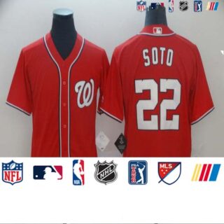 Nationals 22 Juan Soto Red Cool Base Jersey