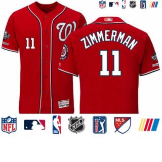 Nationals #11 Ryan Zimmerman Red Flexbase Authentic Collection 2019 World Series Champions Stitched Baseball Jersey