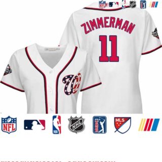 Nationals #11 Ryan Zimmerman White Home 2019 World Series Bound Women's Stitched Baseball Jersey