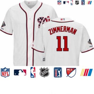 Nationals #11 Ryan Zimmerman White New Cool Base 2019 World Series Champions Stitched Baseball Jersey