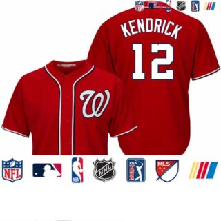 Nationals #12 Howie Kendrick Red Cool Base Stitched Baseball Jersey