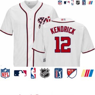 Nationals #12 Howie Kendrick White Cool Base Stitched Baseball Jersey