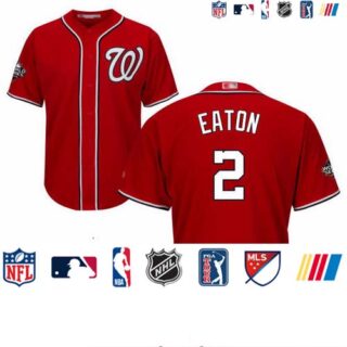 Nationals #2 Adam Eaton Red Cool Base 2019 World Series Bound Stitched Youth Baseball Jersey
