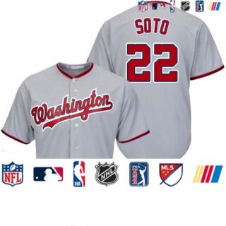 Nationals #22 Juan Soto Grey New Cool Base Stitched Baseball Jersey