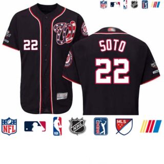 Nationals #22 Juan Soto Navy Blue Flexbase Authentic Collection 2019 World Series Champions Stitched Baseball Jersey