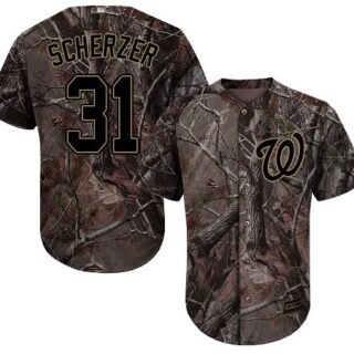 Nationals #31 Max Scherzer Camo Realtree Collection Cool Base Stitched Baseball Jersey