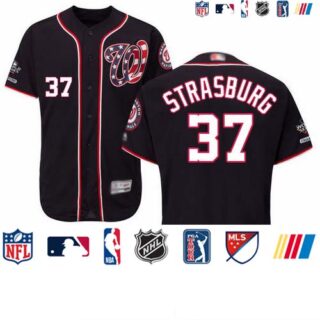 Nationals #37 Stephen Strasburg Navy Blue Flexbase Authentic Collection 2019 World Series Champions Stitched Baseball Jersey