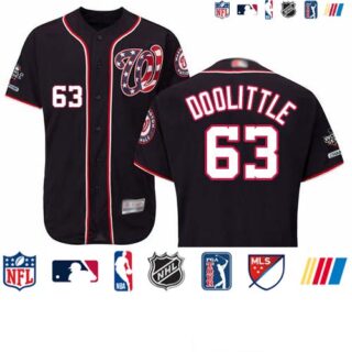 Nationals #63 Sean Doolittle Navy Blue Flexbase Authentic Collection 2019 World Series Champions Stitched Baseball Jersey