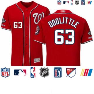 Nationals #63 Sean Doolittle Red Flexbase Authentic Collection 2019 World Series Champions Stitched Baseball Jersey
