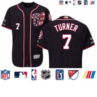 Nationals #7 Trea Turner Navy Blue Flexbase Authentic Collection 2019 World Series Champions Stitched Baseball Jersey