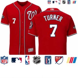 Nationals #7 Trea Turner Red Flexbase Authentic Collection 2019 World Series Bound Stitched Baseball Jersey