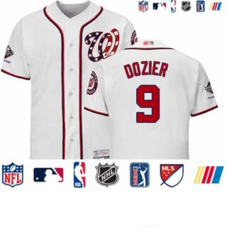 Nationals #9 Brian Dozier White Flexbase Authentic Collection 2019 World Series Champions Stitched Baseball Jersey