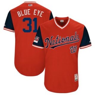 Nationals 31 Max Scherzer Blue Eye Red 2018 Players' Weekend Authentic Team Jersey