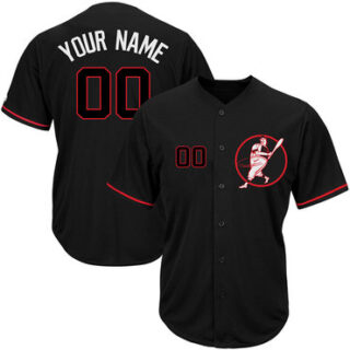 Nationals Black Men's Customized New Design Jersey