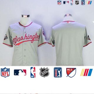 Nationals Blank Grey Flexbase Authentic Collection 2019 World Series Bound Stitched Baseball Jersey