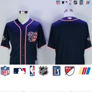 Nationals Blank Navy Blue New Cool Base 2019 World Series Champions Stitched Baseball Jersey