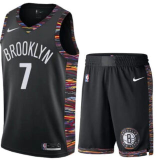 Nets 7 Kevin Durant Black City Edition Nike Swingman Jersey(With Shorts)