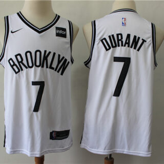 Nets 7 Kevin Durant White Nike Swingman Jersey
