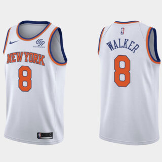 New Yok Knicks #8 Kemba Walker Association Edition Stitched Swingman Basketball Jersey