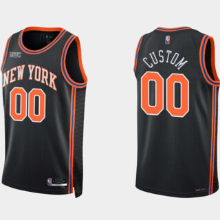 New Yok Knicks Active Player Custom Black 75th Anniversary Stitched Swingman Basketball Jersey