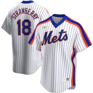 New York Mets #18 Darryl Strawberry Nike Home Cooperstown Collection Player MLB Jersey White