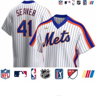 New York Mets #41 Tom Seaver Nike Home Cooperstown Collection Player MLB Jersey White