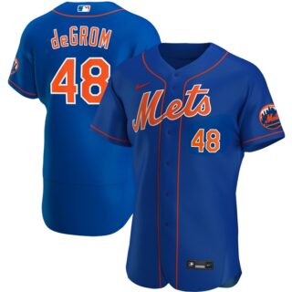 New York Mets #48 Jacob deGrom Men's Nike Royal Alternate 2020 Authentic Player MLB Jersey