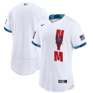 New York Mets Blank 2021 White All-Star Flex Base Stitched MLB Jersey