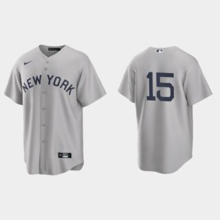 New York Yankees #15 Thurman Munson Men's Nike Gray 2021 Field of Dreams Game MLB Jersey