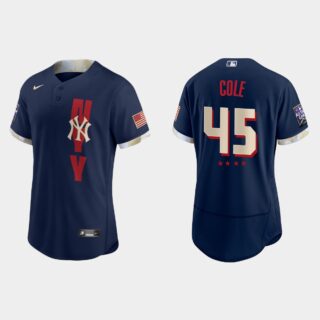 New York Yankees #45 Gerrit Cole 2021 Mlb All Star Game Authentic Navy Jersey