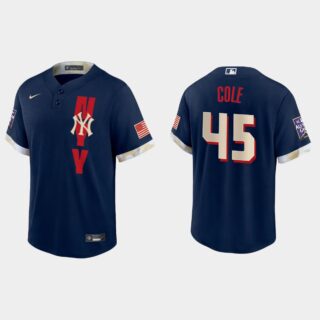 New York Yankees #45 Gerrit Cole 2021 Mlb All Star Game Fan's Version Navy Jersey