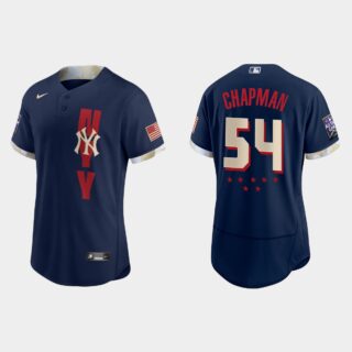 New York Yankees #54 Aroldis Chapman 2021 Mlb All Star Game Authentic Navy Jersey