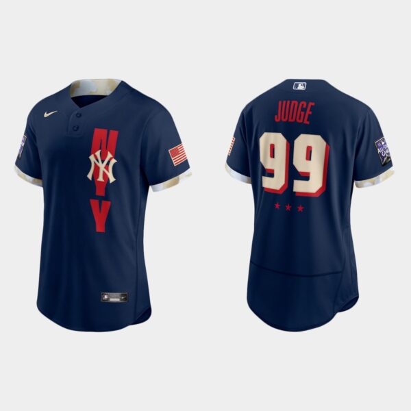 New York Yankees #99 Aaron Judge 2021 Mlb All Star Game Authentic Navy Jersey
