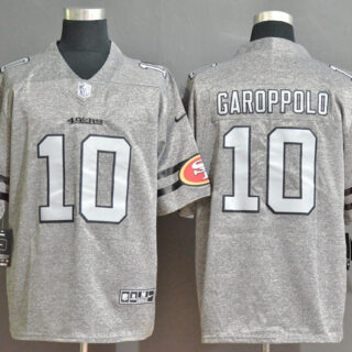 Nike 49ers 10 Jimmy Garoppolo 2019 Gray Gridiron Gray Vapor Untouchable Limited Jersey