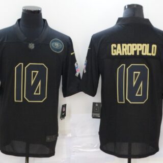 Nike 49ers 10 Jimmy Garoppolo Black 2020 Salute To Service Limited Jersey