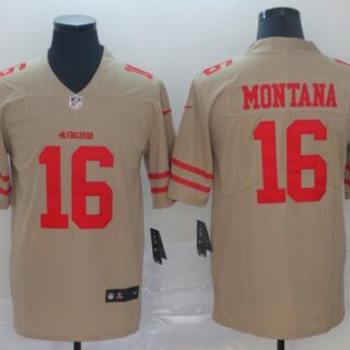 Nike 49ers 16 Joe Montana Gold Inverted Legend Limited Jersey