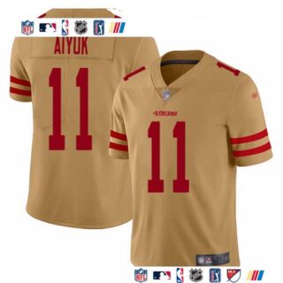 Nike 49ers #11 Brandon Aiyuk Gold Men's Stitched NFL Limited Inverted Legend Jersey